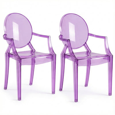 5 of 23:JOON 2 Pack Kids Ghost Chairs with Armrest, 25x13x14.5 Inches, Transparent 