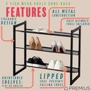 2 of 7:PREMIUS 3 Layer Metal Mesh Shelf Shoe Rack, Black, 29x12x16.5 Inches 