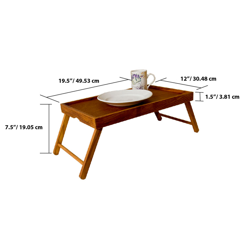 Home Basics Bed Tray With Folding Legs, Natural, 9x12x18.5 Inches