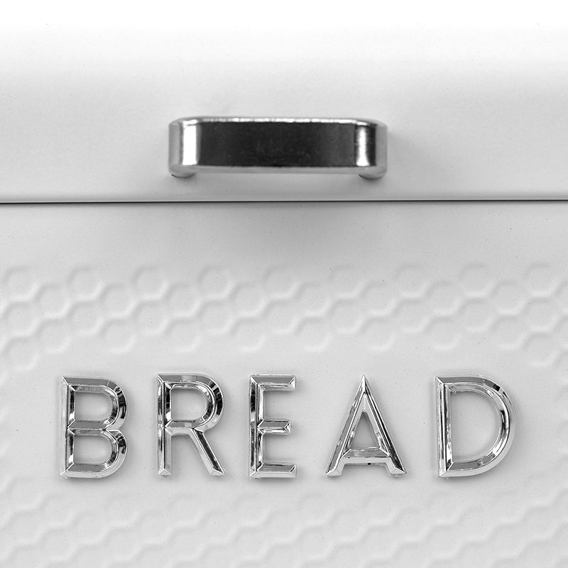 Home Basics Soho Bread Box, Matte White, 16.5x9x7 Inches