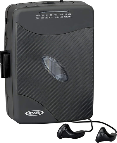 1 of 4:JENSEN Portable Retro Compact Style with AM/FM Radio Cassette Player includes Earbuds, Black 