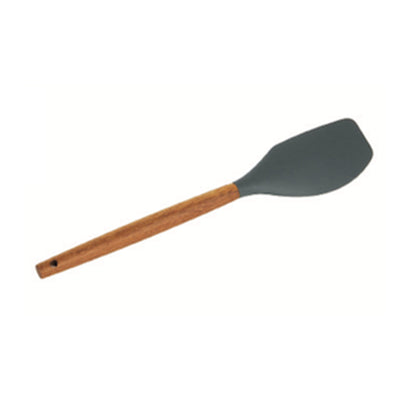 1 of 1:Home Basics Acacia & Silicone Kitchen Spatula, Black, 2x14 Inches 