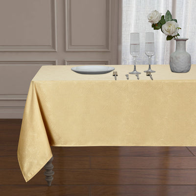 10 of 14:Diamond Jacquard Design Spill Proof Tablecloth 
