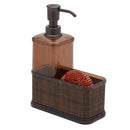 1 of 4:Home Basics Soap Dispenser with Basketweave Sponge Holder, Bronze, 18.6 Ounces 