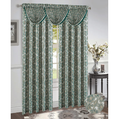 2 of 14:Gina Jacquard Rod Pocket Window Panel and Valance Window Treatment, All Sold Separately 