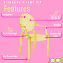 3 of 23:JOON 2 Pack Kids Ghost Chairs with Armrest, 25x13x14.5 Inches, Transparent 