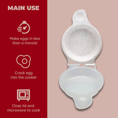 4 of 6:Good Living Microwave Egg Muffin Breakfast Sandwich Pan, Speckled White, 2 Oz 