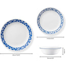 2 of 5:Corelle Vitrelle 12-Piece Glass Dinnerware Set Service for 4, Cobalt Circles 