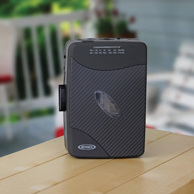 4 of 4:JENSEN Portable Retro Compact Style with AM/FM Radio Cassette Player includes Earbuds, Black 