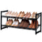 PREMIUS 2 Layer Stackable Mesh Shelf Shoe Rack, Black, 29x12x16.5 Inches