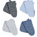 1 of 1:Home Basics 2-Pack Double Layered Cotton Oven Mitten and Potholder Set, Assorted Colors 