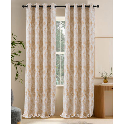 4 of 6:Clarence Jacquard Textured Room Darkening Grommet Window Curtain Panel, 54x84 Inches 