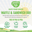 4 of 5:GreenLife Double Electric Ceramic NonStick Waffle Maker, Turquoise 