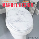 3 of 7:PREMIUS Wood Toilet Seat, White Marble, Standard Round, 17 Inches 