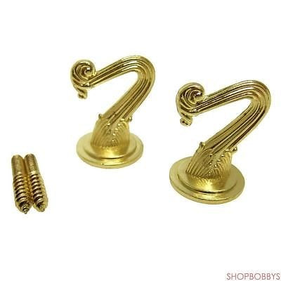Classic Touch Decorative Tie-Back Hooks - Gold