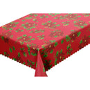 1 of 3:Mantel impermeable de PVC PREMIUS, flor de Pascua, 54 x 12 pulgadas, vendido por pie 