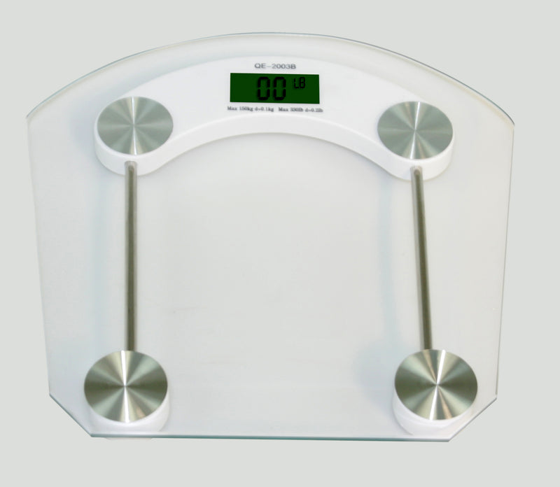 Home Basics Digital Glass Bathroom Scale, Clear, 12.75x12.75 Inches