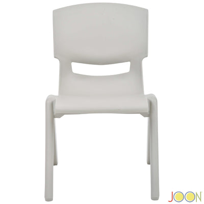 4 of 7:JOON Stackable Plastic Kids Learning Chairs, Light Gray, 20.5x12.75X11 Inches, 2-Pack (Pack of 2) 
