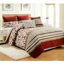 3 of 3:Charlston Oversized 5-Piece Reversible Quilt Set, Gray 