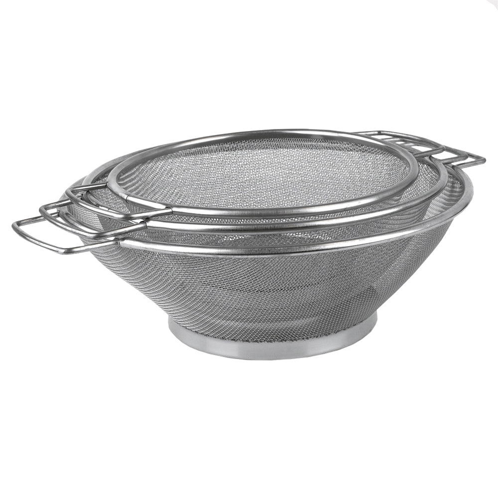 Home Basics Stainless Steel Mesh 3-Piece Colanders Set, Silver – ShopBobbys