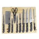 2 of 6:Home Basics Stainless Steel 10 Piece Knife Set With Cutting Board, 18x14x.5 Inches 