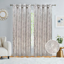 3 of 6:Newark Metallic Foil Floral Room Darkening Grommet Window Curtain Panel, 54x84 Inches 