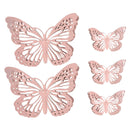 1 of 2:PREMIUS 5 Piece Metal Butterfly Wall Decor Set, Pink, (3) 6 Inches, (2) 12 Inches 