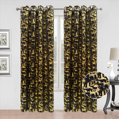 5 of 8:Huston Metallic Foil Grommet Window Curtain Panel, 54x84 Inches 