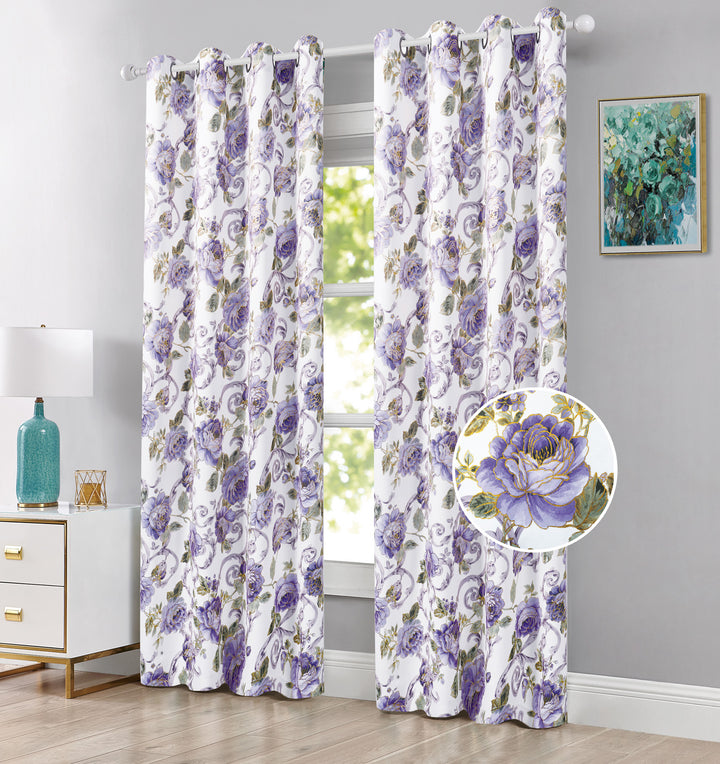 Larisa Floral Printed Room Darkening Grommet Window Panel, 54x84 Inche –  ShopBobbys