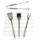 Homes Basics Stainless 4-Piece BBQ Tool Set, Silver
