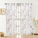 1 of 6:Loro Sheer Floral Printed Grommet Window Curtain Panel, 54x84 Inches 