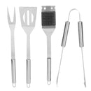 Homes Basics Stainless 4-Piece BBQ Tool Set, Silver