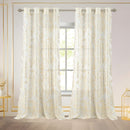 1 of 7:Kezia Metallic Foil Sheer Grommet Window Curtain Panel, 55x84 Inches 