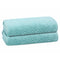 PREMIUS 2 Pack Chevron 100% Cotton Yarn Dyed Bath Towel, Aqua-Cyan, 27x54 Inches