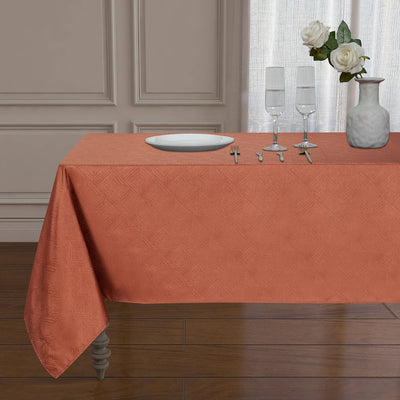 8 of 14:Diamond Jacquard Design Spill Proof Tablecloth 