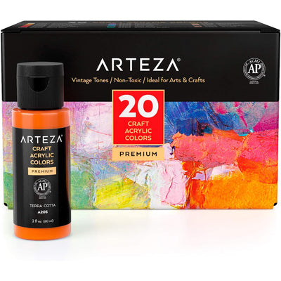 1 of 4:ARTEZA Premium Craft Acrylic Paint, Assorted Colors, 20 Count 