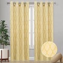 7 of 8:Emilia Geometric Embroidered Room Darkening Grommet Window Panel Curtain, 54x90 Inches 