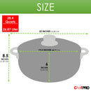 Chef PRO Commercial Grade Aluminum Caldero Stock Pot, 28.4 Quarts