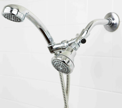 3 of 3:Home Basics 2 Way Shower Head Massager, Silver 