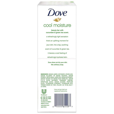 2 of 3:Dove Beauty Bar Soap With Cool Moisture, Cucumber-Green Tea, 4 Ounces, 6-Pack 