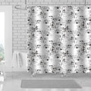 1 of 1:Rideau de douche Evie en toile à imprimé floral, 13 pièces, avec crochets, blanc-gris clair, 178 x 183 cm 