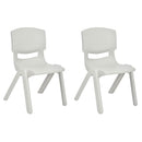 1 of 7:JOON Stackable Plastic Kids Learning Chairs, Light Gray, 20.5x12.75X11 Inches, 2-Pack (Pack of 2) 