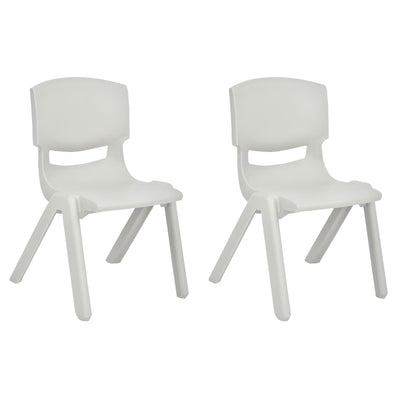 1 of 7:JOON Stackable Plastic Kids Learning Chairs, Light Gray, 20.5x12.75X11 Inches, 2-Pack (Pack of 2) 