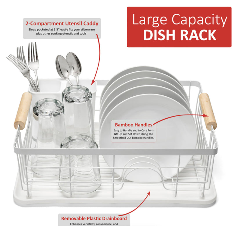 Dish Drying Rack, Sterilite Dish Rack with Self Draining Base, Black 