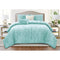 Sorrel 5 Piece Oversized Chenile Corduroy Comforter Set, Blue Mist, Queen