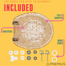 4 of 7:PREMIUS Polyresin Gold Leaf Toilet Seat, Clear, Standard Round, 17 Inches 