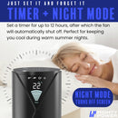 7 of 9:MIGHTY POWER 3 Speed LED Tower Fan With Remote Control, Timer, Night Mode, Black, 38 Inches 