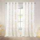 2 of 7:Kezia Metallic Foil Sheer Grommet Window Curtain Panel, 55x84 Inches 