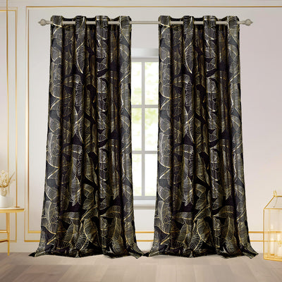 7 of 7:Kezia Metallic Foil Sheer Grommet Window Curtain Panel, 55x84 Inches 