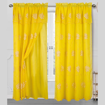 10 of 10:Alice Floral Embroidered Panel With Valance and Backing, 55x84 Inches 